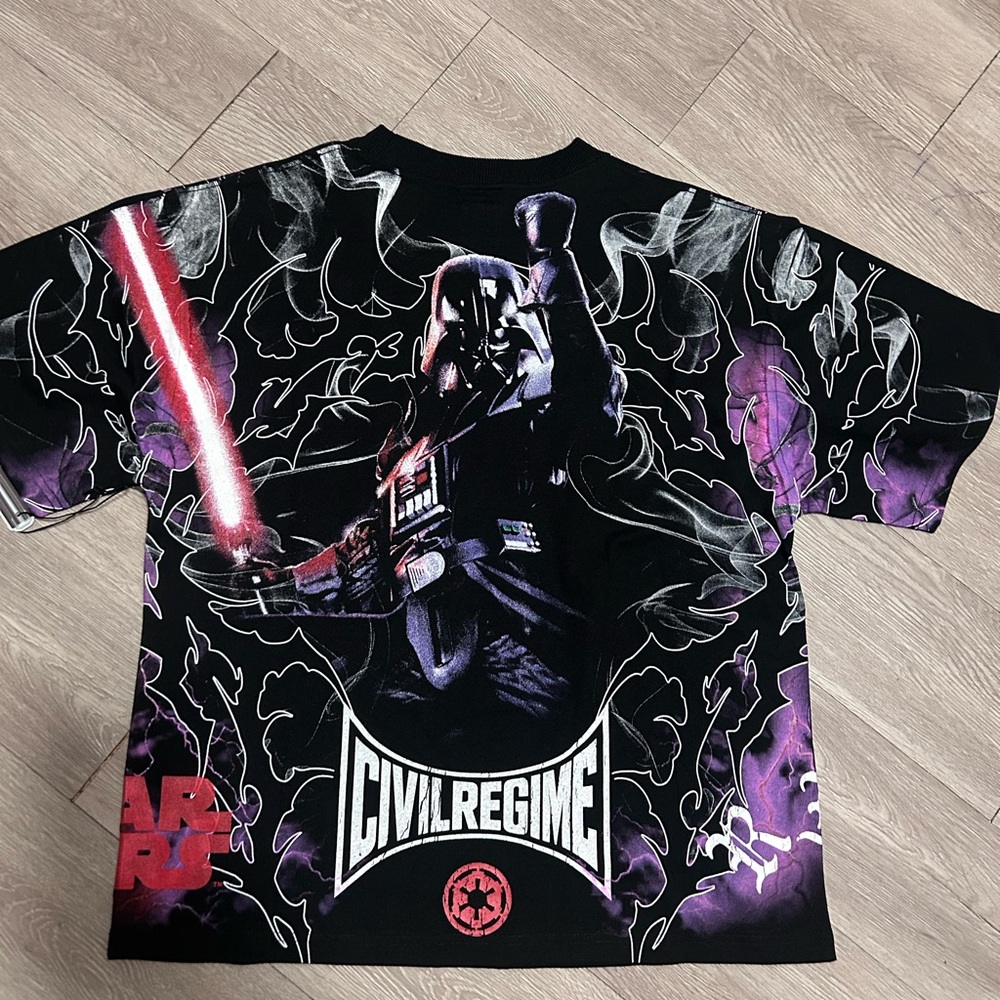 Civil regime Star Wars Black Short Sleeve Graphic Tee with Purple Accents - Picture 5 of 8